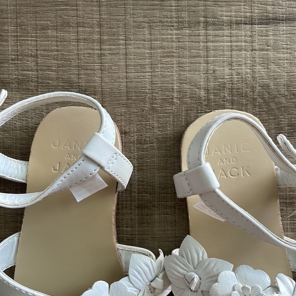 Toddler Girl Janie and Jack White Leather Sandals size 6C - Picture 2 of 4